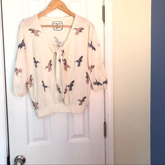 Pastel retro hummingbird sweater - Picture 2 of 6
